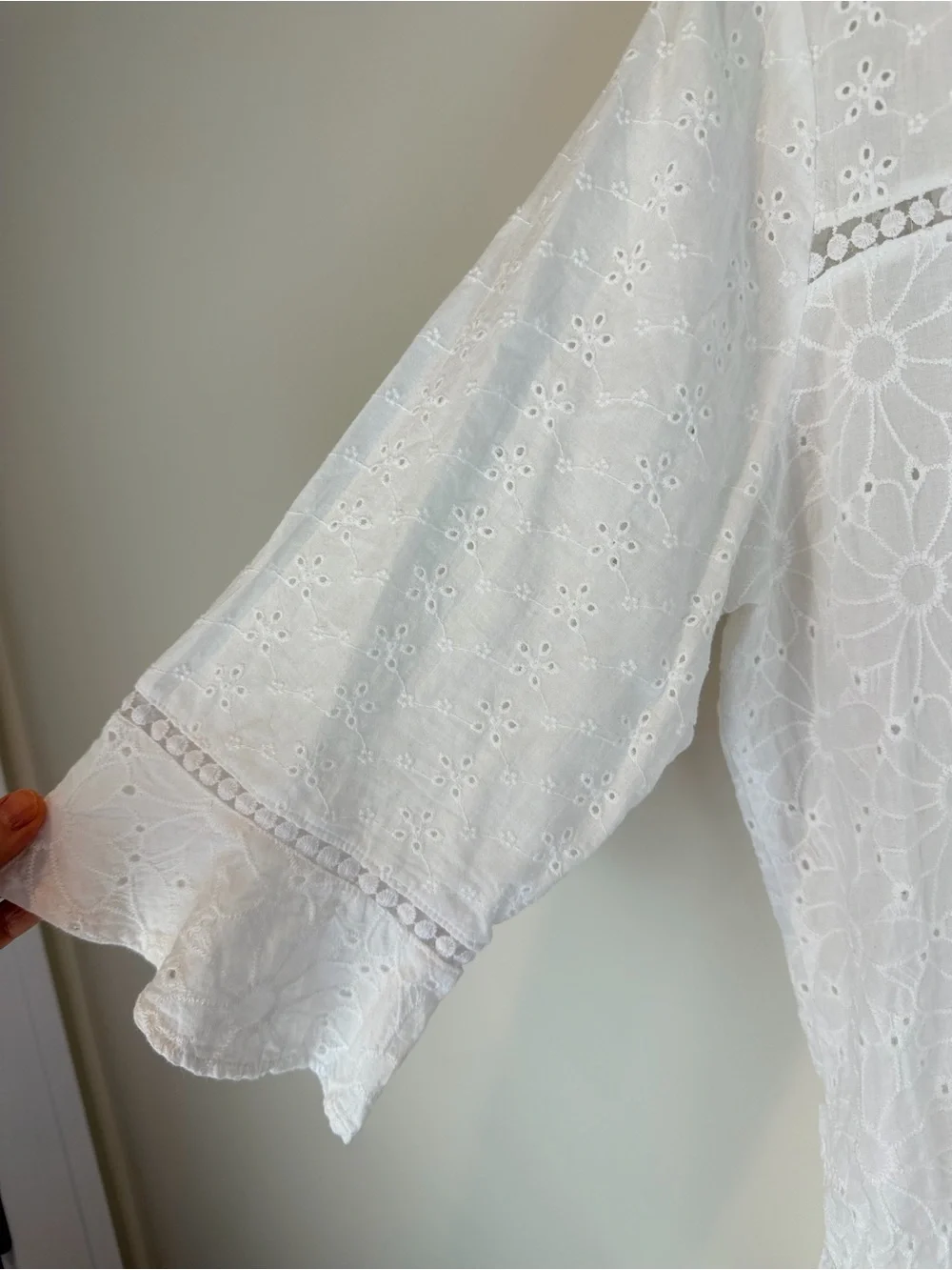 Alfred Dunner White Eyelet Floral Button-Front Blouse Size XL